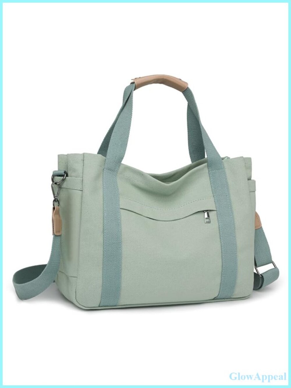 Canvas Crossbody Tote Bag Convertible Shoulder Bag Laptop Work Handbag